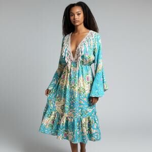 Antica Sartoria Giacomo Cinque Size S Boho Embellished Mini Dress Lace Resort